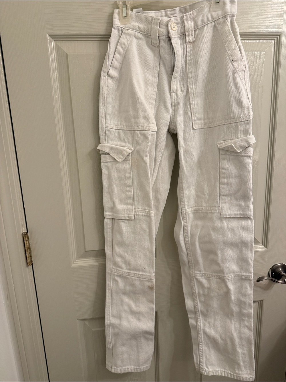 PacSun White Women's Cargo Jeans with Flap Pockets